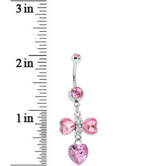 Heavenly Flight Pink Gem Belly Ring