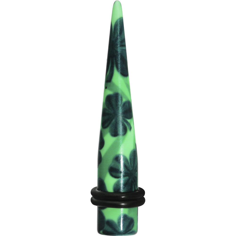 0G Green Acrylic Four Leaf Clover Field Taper