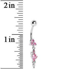 Pink Gem Fab Fountain Pen Dangle Belly Ring