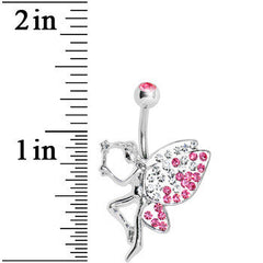 Pink Gem Sparkle Wing Wish Fairy Belly Ring