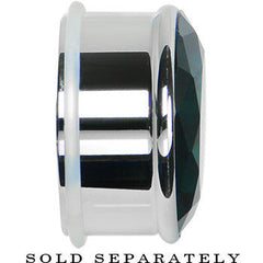 1 inch Blue Zircon Stainless Steel Pressed Fit Gem Tunnel
