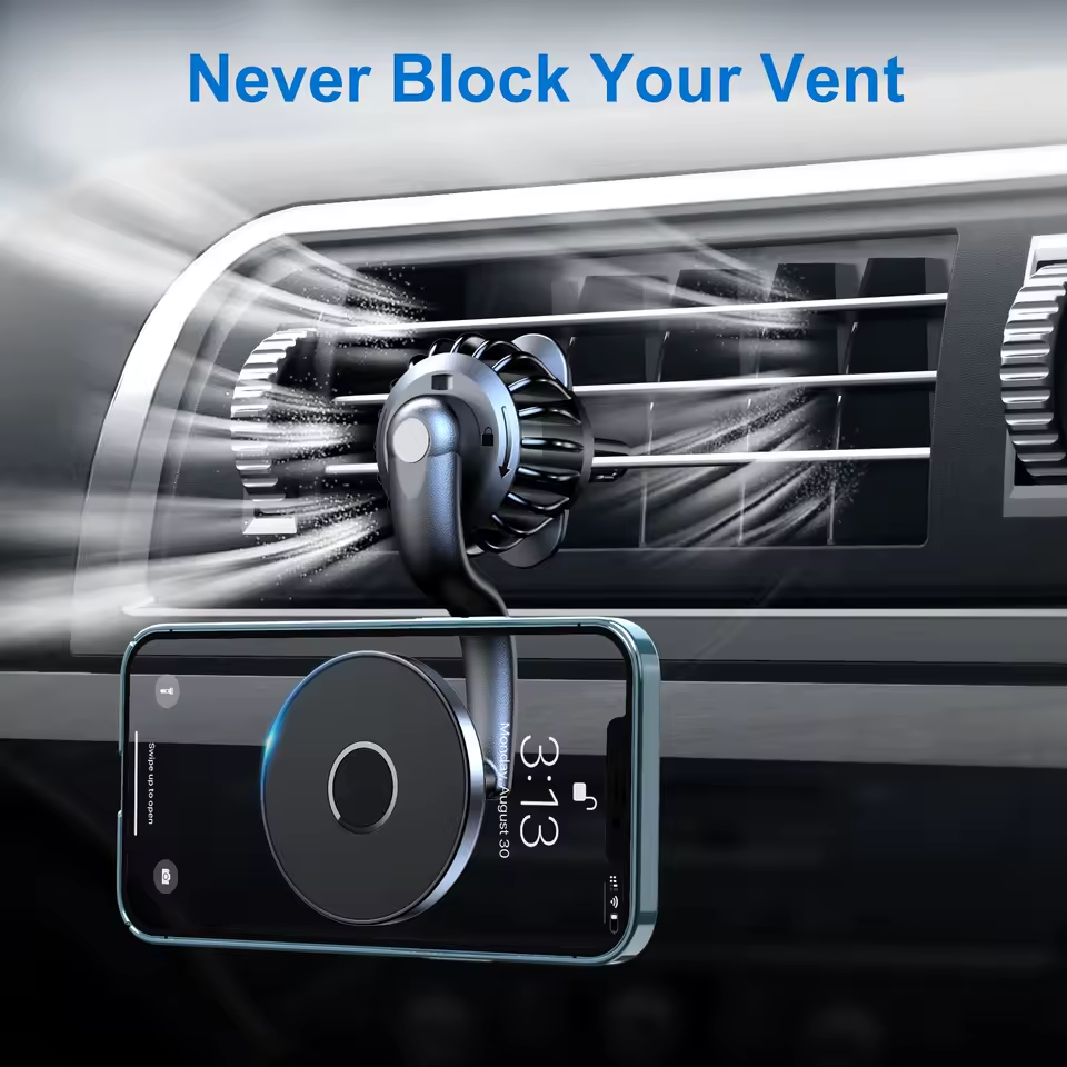 Strong Magnetic 360° Rotation Mag Safe Air Vent Car Mount Dashboard Phone Holder