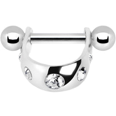 Silver 925 Clear Gem Mini Cartilage Shield Earring