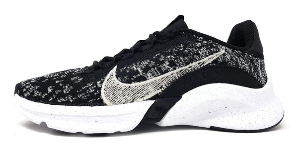 Nike Womens SuperRep Go 3 Next Nature Training Shoes Black Metallic Silver White 8
