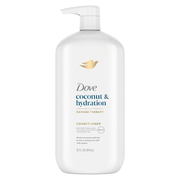 Dove Conditioner Coconut & Hydration Pack of 4 for Dry Hair Conditioner with Coconut Oil Jojoba Oil & Sweet Almond Oil 31 oz