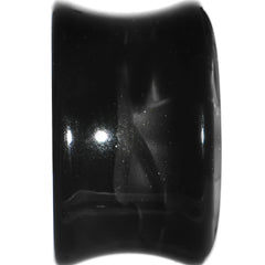 18mm Black Acrylic Silver Metallic Rose Flower Plug