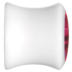 00G White Acrylic Pink Metallic Rose Flower Plug