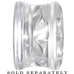 9/16 Clear Acrylic Floating Silver Metallic Rose Flower Plug