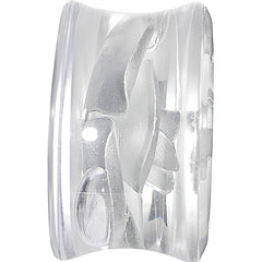 18mm Clear Acrylic Floating Silver Metallic Rose Flower Plug