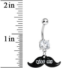 Crystalline Gem Kiss My Mustache Belly Ring