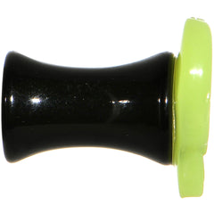 4G Acrylic Neon Yellow Skull Saddle Plug
