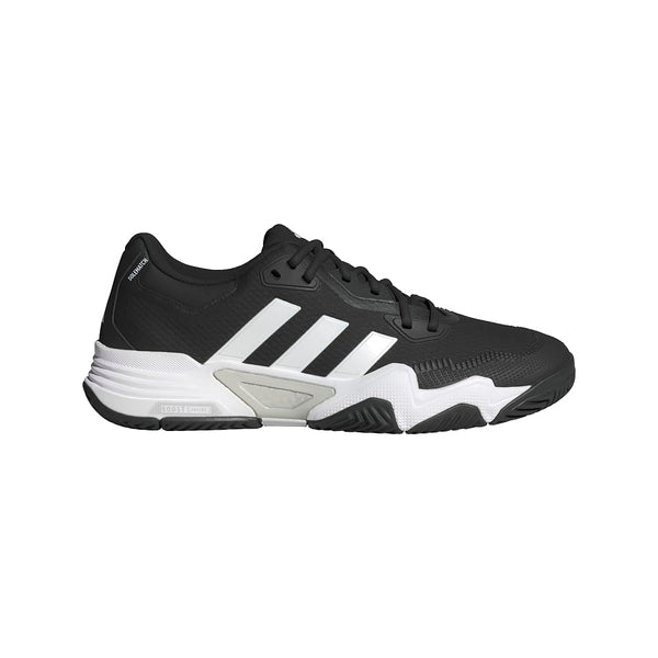 adidas Mens Solematch Control 2 Tennis Sneaker Black/White/Silver Metallic 6.5