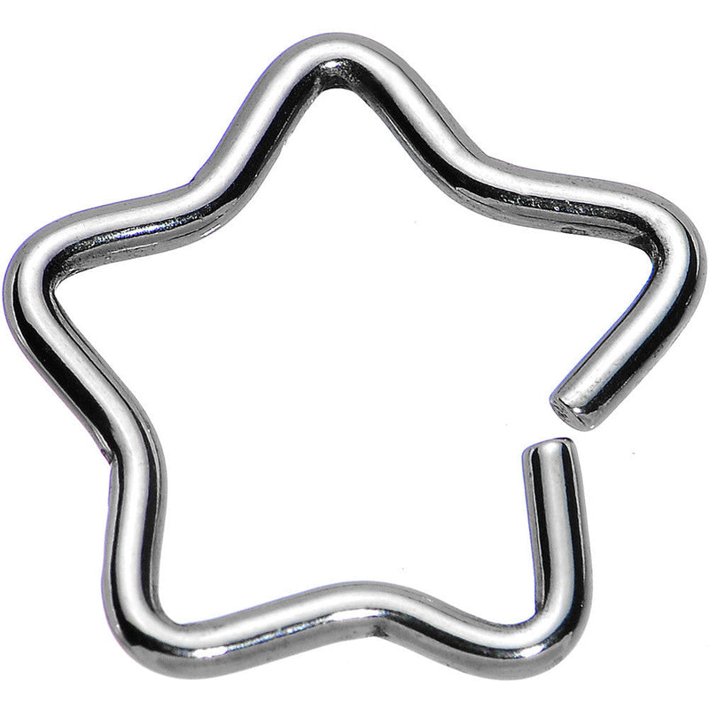 16G 3/8 Steel Hollow Star Closure Daith CartilageTragus Earring