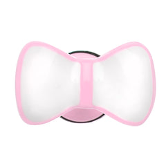 White on Pink Enamel Bow Tie Cheater Plug