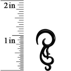 8G Black Acrylic Southwestern Swirls Taper Spiral Plug
