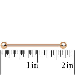 14G 1 1/2 Rose Gold Plated Straight Barbell