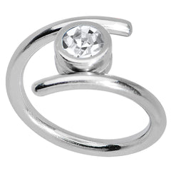 14G 7/16 Clear CZ Gem Coil Twist Belly Ring