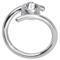 14G 7/16 Clear CZ Gem Coil Twist Belly Ring