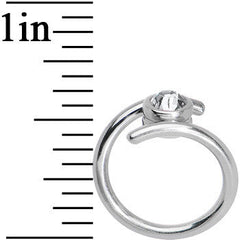 14G 7/16 Clear CZ Gem Coil Twist Belly Ring