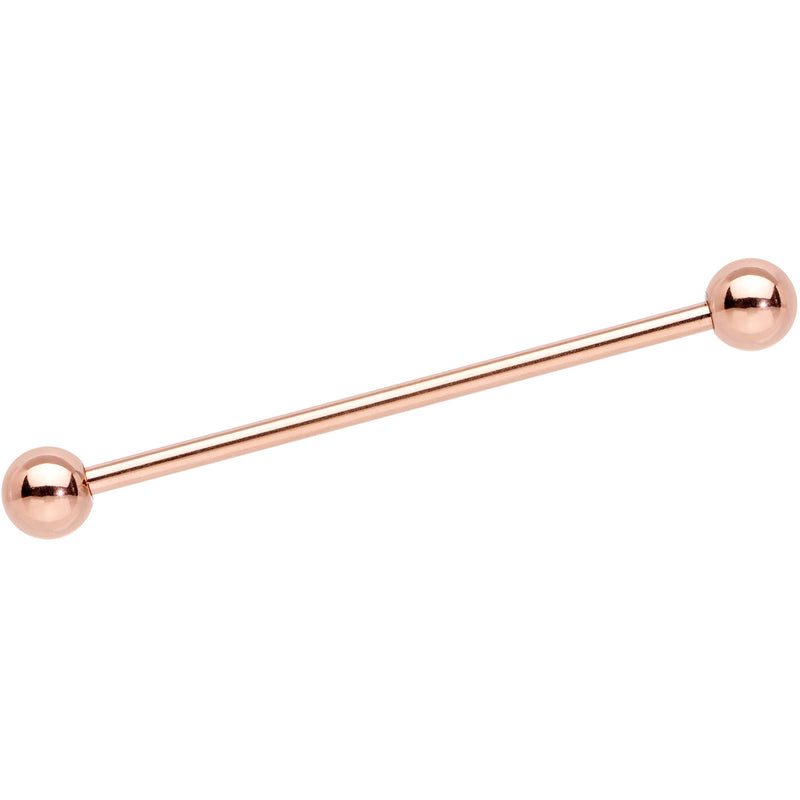 14G 1 3/8 Rose Gold Plated Straight Barbell