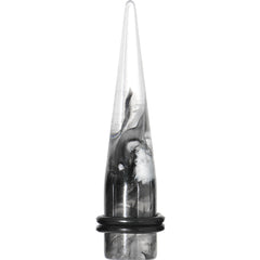 7/16 Black and White Art Swirls Clear Acrylic Taper Ear Plug