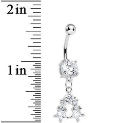 Clear Gem Twin Stars Dangle Belly Ring