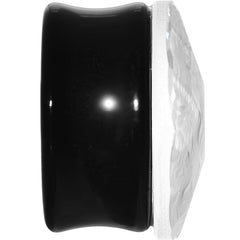 3/4 Faceted Clear White Cameo Acrylic Saddle Plug
