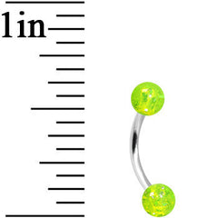 16G 5/16 Green Acrylic Glitter Eyebrow Ring