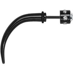 Black Glitzy Clear Gem Fake Talon Taper Plug