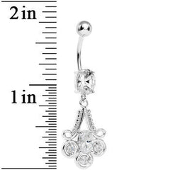 Clear Gem Nottingham Lace Chandelier Dangle Belly Ring