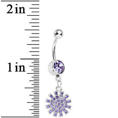 Purple Gem Summertime Sunburst Dangle Belly Ring