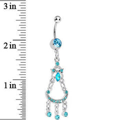 Aqua Gem Princess Delight Chandelier Belly Ring