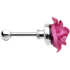 16G Perfect Pink Metallic Rose Flower Cartilage Stud Earring