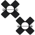 14G Black Acrylic X Nipple Shield Set