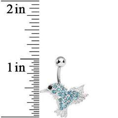 Aqua Gem As the Crow Flies Bird Belly Ring