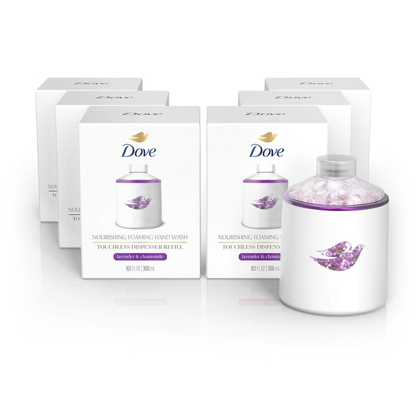 Dove Nourishing Foaming Hand Wash Touchless Dispenser Lavender and Chamomile Moisturizing Hand Wash for Lasting Nourishment 10.1 oz 6-pack