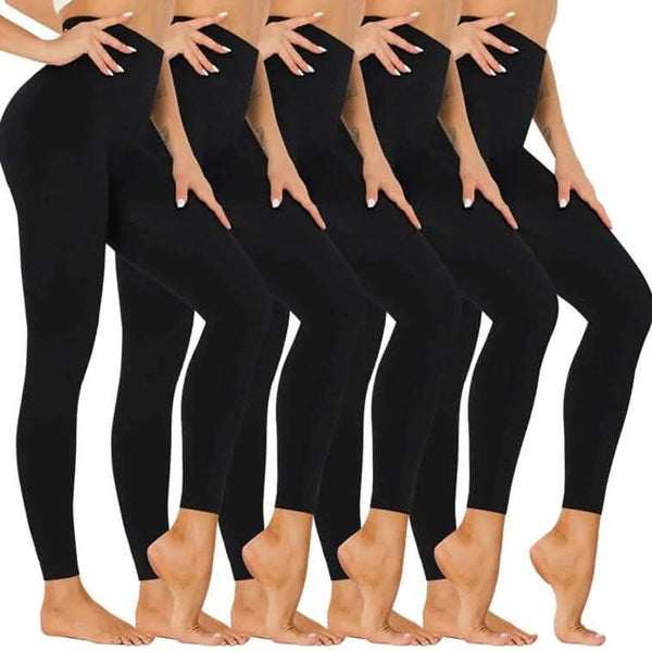 5-Pack: Women’s Fleece Lined High Waist Leggings