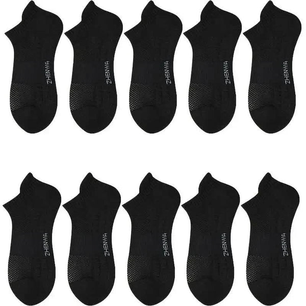 5-Pairs: Casual Ankle Boat Socks With Towel Bottom