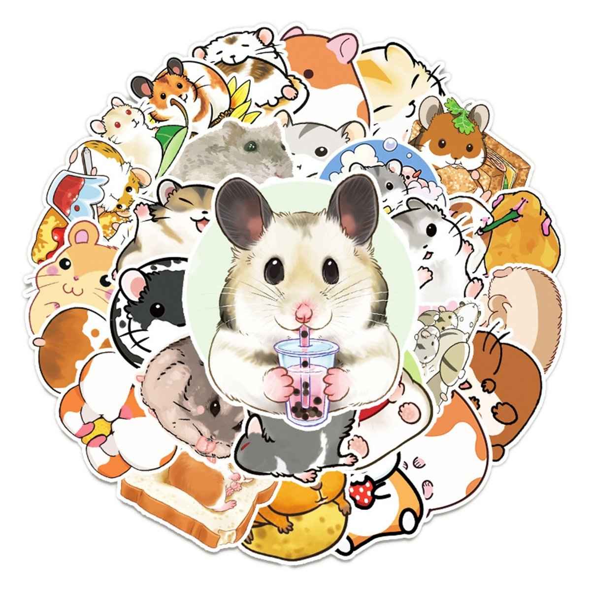 50 Hamster Vinyl Stickers – Waterproof Cute Decals for Decor