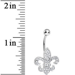 Crystalline Gem Fabulous Fleur de Lis Belly Ring