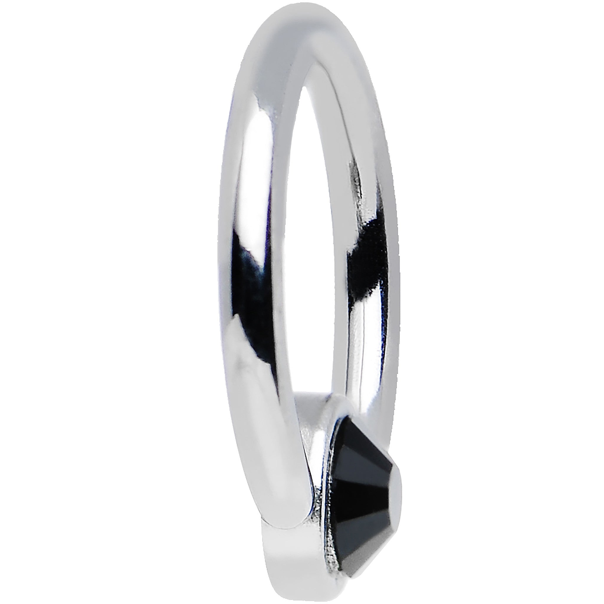 16G 5/16 Clear Gem Steel BCR Captive Ring 4mm Flat Disc