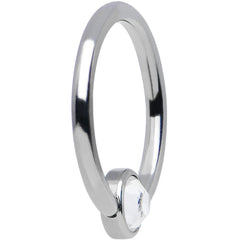 16G 3/8 Fuschia Gem Disc Titanium BCR Captive Ring