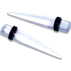 00G to 1 inch 18 Piece Clear Acrylic Ear Stretching Taper Kit