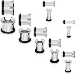 12G to 00G 14 Piece Ear Stretching Tunnel Kit Set of 2