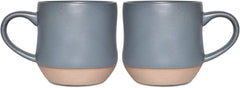 Bosmarlin Large Stoneware Speckled Coffee Mugs Set of 2, Big Tea Cup, 17 Oz, Dishwasher and Microwave Safe