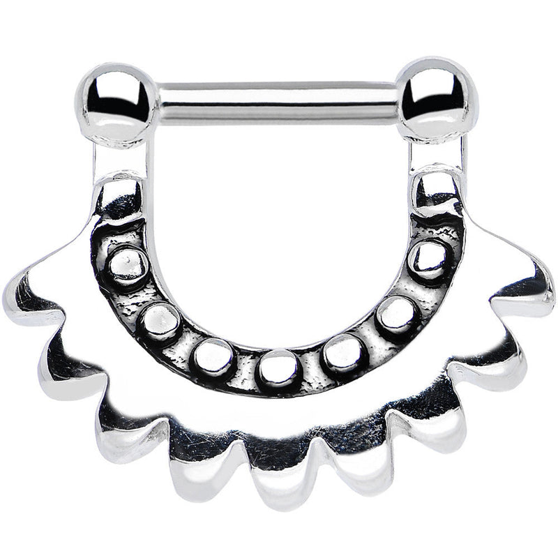 16G 1/4 Stainless Steel Aztec Moon Septum Clicker