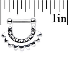 16G 1/4 Stainless Steel Aztec Moon Septum Clicker
