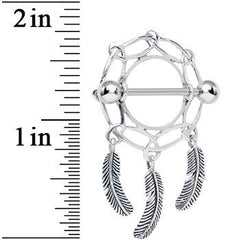 925 Sterling Silver Wide Web Dreamcatcher Nipple Shield Set