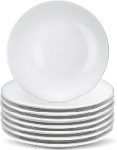 8 Pcs Porcelain Dessert Plates,6 inch White Appetizer Plates,Round Small White Plates,Small Plates for Appetizers,Ceramic Dessert Plate for Cake Snacks,Microwave Oven and Dishwasher Safe
