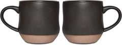 Bosmarlin Large Stoneware Speckled Coffee Mugs Set of 2, Big Tea Cup, 17 Oz, Dishwasher and Microwave Safe